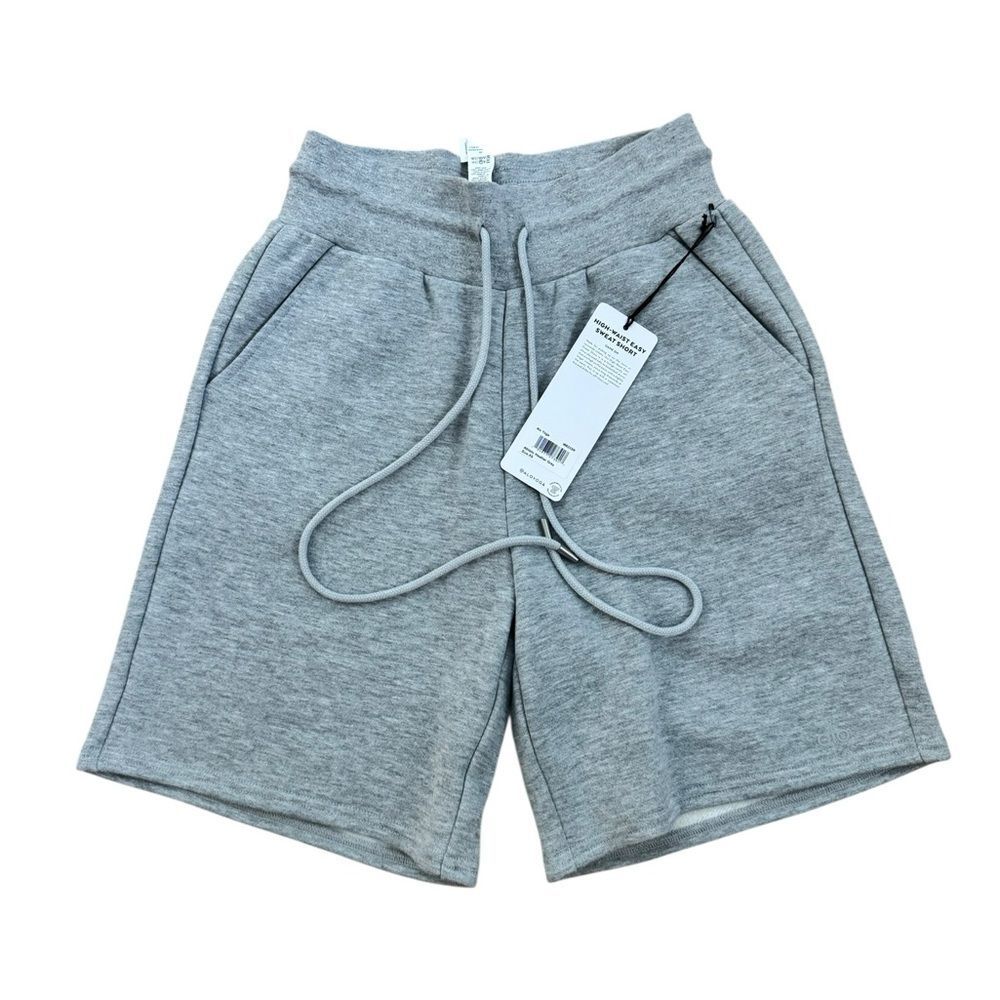 Alo Yoga High-Waist Easy Sweat Short Athletic Heather Grey XS NWT - Picture 2 of 6